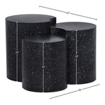 Dimple Iron 3pc. Modular Nesting End / Side Table in Black