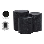 Dimple Iron 3pc. Modular Nesting End / Side Table in Black