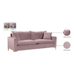 Naomi 81.5" Velvet Upholstered Sofa in Pink