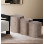 Dimple Iron 3pc. Modular Nesting End / Side Table in Taupe