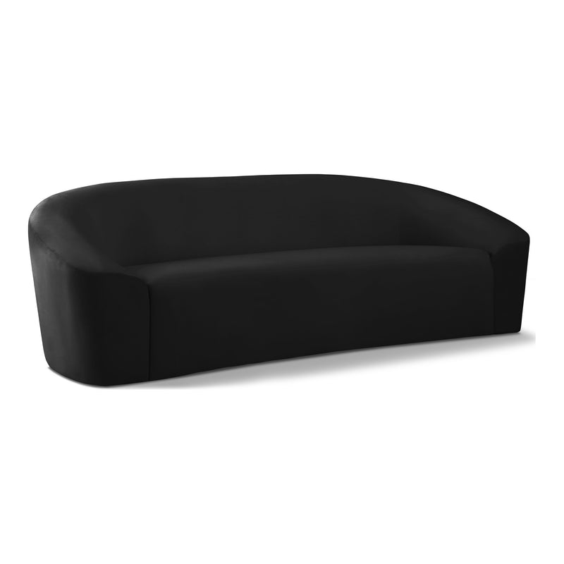 Riley 91" Velvet Upholstered Sofa in Black