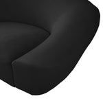 Riley 91" Velvet Upholstered Sofa in Black