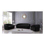 Riley 91" Velvet Upholstered Sofa in Black