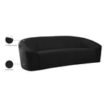 Riley 91" Velvet Upholstered Sofa in Black