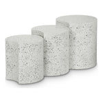 Dimple Iron 3pc. Modular Nesting End / Side Table in White