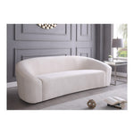 Riley 91" Velvet Upholstered Sofa in Cream