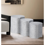 Dimple Iron 3pc. Modular Nesting End / Side Table in White
