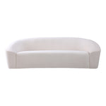 Riley 91" Velvet Upholstered Sofa in Cream