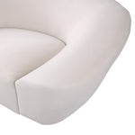 Riley 91" Velvet Upholstered Sofa in Cream
