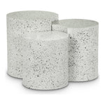 Dimple Iron 3pc. Modular Nesting End / Side Table in White