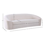 Riley 91" Velvet Upholstered Sofa in Cream