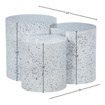 Dimple Iron 3pc. Modular Nesting End / Side Table in White