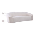 Riley 91" Velvet Upholstered Sofa in Cream