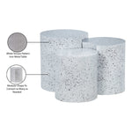 Dimple Iron 3pc. Modular Nesting End / Side Table in White