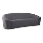 Riley 91" Velvet Upholstered Sofa in Grey