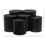 Dimple Iron 6pc. Modular Nesting Coffee Table in Black