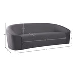 Riley 91" Velvet Upholstered Sofa in Grey