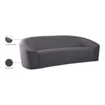 Riley 91" Velvet Upholstered Sofa in Grey