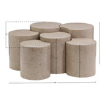 Dimple Iron 6pc. Modular Nesting Coffee Table in Taupe