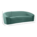 Riley 91" Velvet Upholstered Sofa in Mint