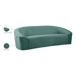 Riley 91" Velvet Upholstered Sofa in Mint