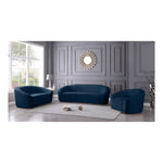 Riley 91" Velvet Upholstered Sofa in Navy