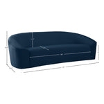 Riley 91" Velvet Upholstered Sofa in Navy