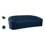 Riley 91" Velvet Upholstered Sofa in Navy