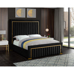 Dolce Velvet Upholstered King Bed (3 Boxes) in Black
