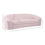 Riley 91" Velvet Upholstered Sofa in Pink