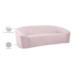 Riley 91" Velvet Upholstered Sofa in Pink