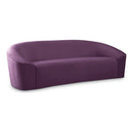 Riley 91" Velvet Upholstered Sofa in Purple