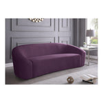 Riley 91" Velvet Upholstered Sofa in Purple