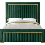 Dolce Velvet Upholstered King Bed (3 Boxes) in Green