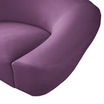 Riley 91" Velvet Upholstered Sofa in Purple