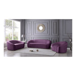 Riley 91" Velvet Upholstered Sofa in Purple