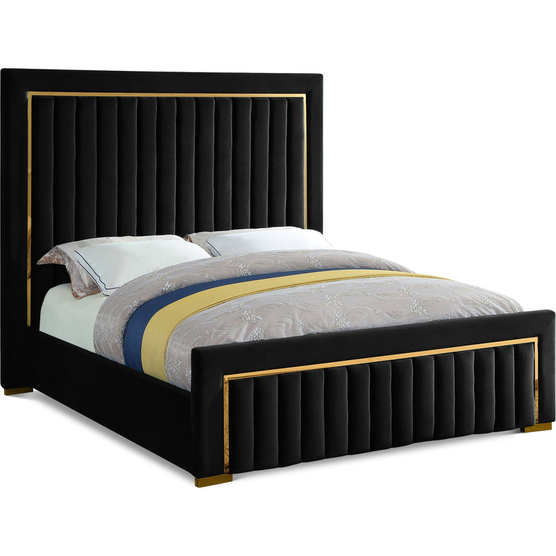 Dolce Velvet Upholstered Queen Bed (3 Boxes) in Black