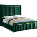 Dolce Velvet Upholstered Queen Bed (3 Boxes) in Green