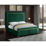 Dolce Velvet Upholstered Queen Bed (3 Boxes) in Green