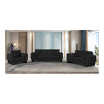 Madeline 89" Chenille Fabric Upholstered Sofa in Black