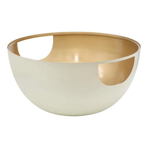 Doma Glass Top And Iron Base Coffee Table in Cream