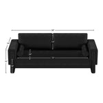 Madeline 89" Chenille Fabric Upholstered Sofa in Black