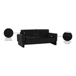 Madeline 89" Chenille Fabric Upholstered Sofa in Black