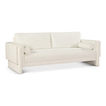 Madeline 89" Chenille Fabric Upholstered Sofa in Cream