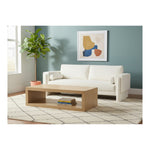 Madeline 89" Chenille Fabric Upholstered Sofa in Cream