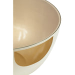 Doma Glass Top And Iron Base Coffee Table in Cream