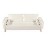 Madeline 89" Chenille Fabric Upholstered Sofa in Cream