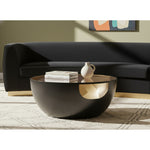 Doma Glass Top And Iron Base Coffee Table in Black