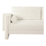 Madeline 89" Chenille Fabric Upholstered Sofa in Cream