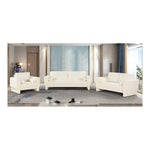 Madeline 89" Chenille Fabric Upholstered Sofa in Cream